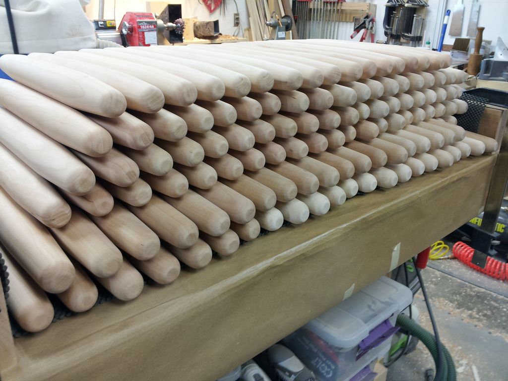 Wholesale order of cherry and maple rolling pins sent to Singapore.